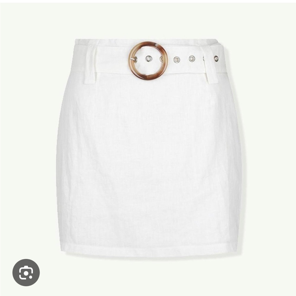 NWT Hansel & Gretel Rana white linen belted skirt size M